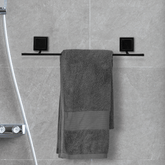 Toalheiro Porta Toalha de Banho de Piatina 3M Black Preto 50cm - Ela Decora